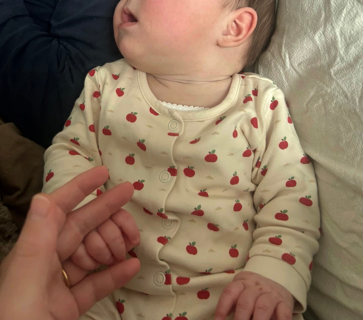 Customer photo review of Apple Of My Eye Organic Babygrow