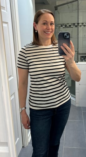 Customer photo review of Simple Scalloped Stripes Tee