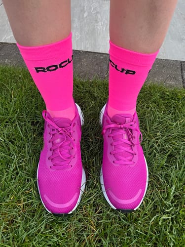 Customer photo review of ROCUP Performance Socks - Neon (3 pack)