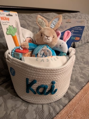 Customer photo review of Baby Knits™ Personalized Knitted Basket