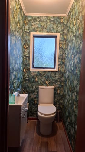 Customer photo review of Monstera Jungle Wallpaper - Blue - Discontinuing.