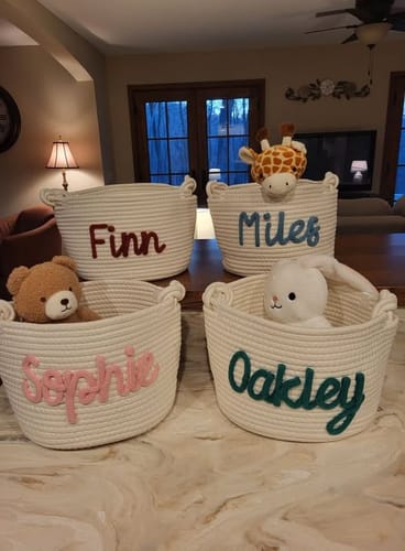 Customer photo review of Baby Knits™ Personalized Knitted Basket