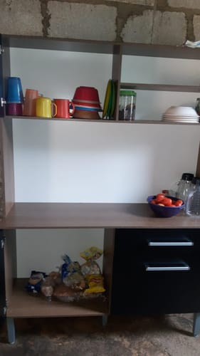 Customer photo review of Cocina Compacta 120cm Marron/Negro Life