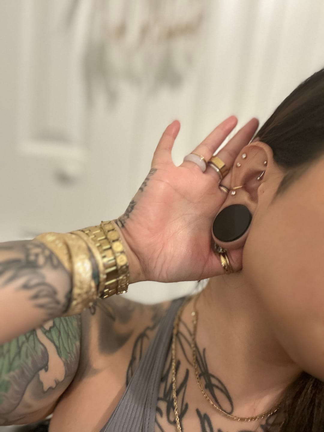 Customer photo review of Diamond Flatback Stud