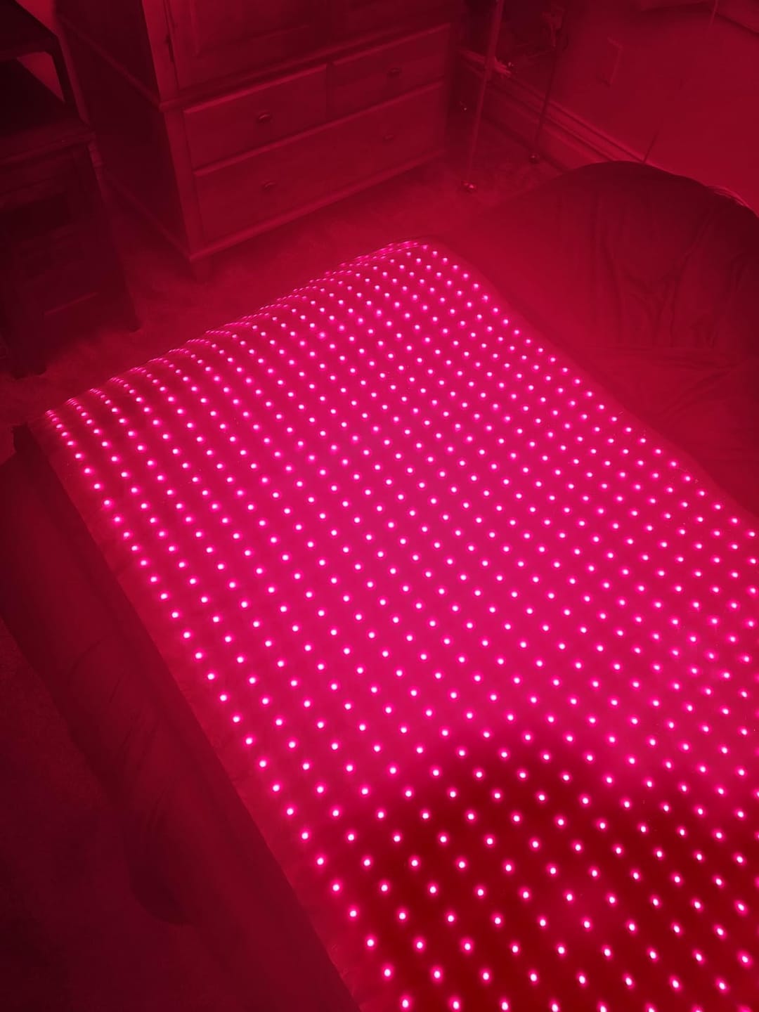 Customer photo review of Nicebeam Full Body Red Light Therapy Mat