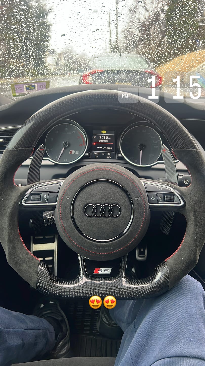 Customer photo review of 2012+ Audi A3/A4/A5/A6/A7/S3/S4/S5/S6/S7 Custom Carbon Fiber Steering Wheel