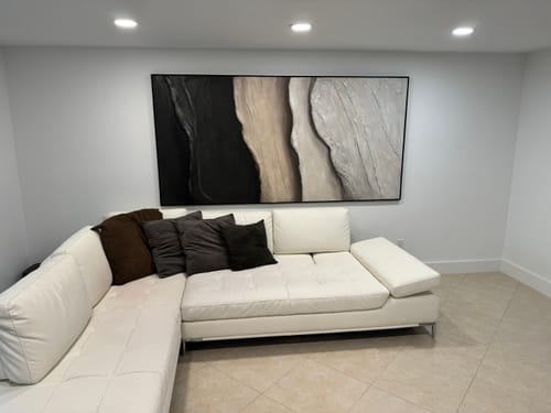 Customer photo review of Harmony in Motion-Abstract Textured Oil Painting on Canvas for Modern Interiors