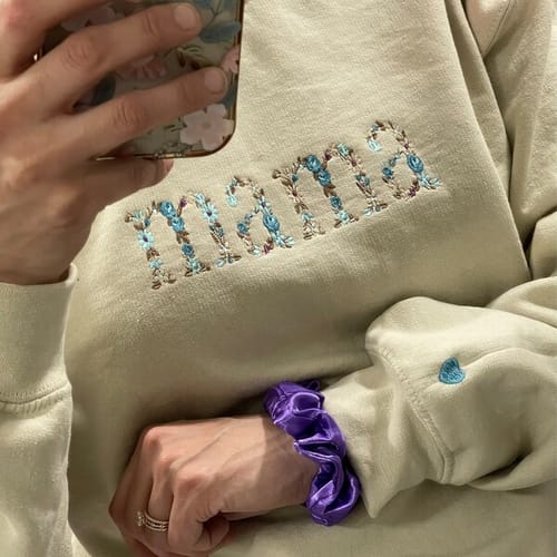 Customer photo review of 🌸 Everbloom - Embroidered Floral Mama Sweatshirt for Mom & Grandma