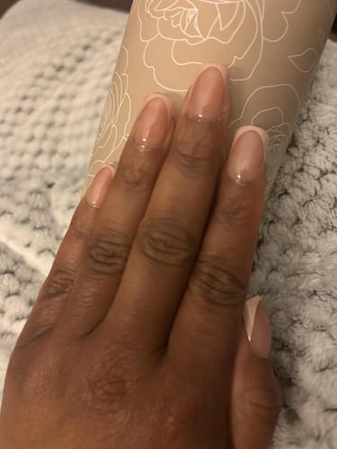 Customer photo review of XCOATTIPS® French - Peach Short Square Pastel Tips