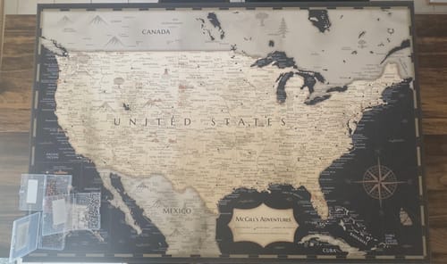 Customer photo review of Pinnable USA Journey Map • Rustic Gold