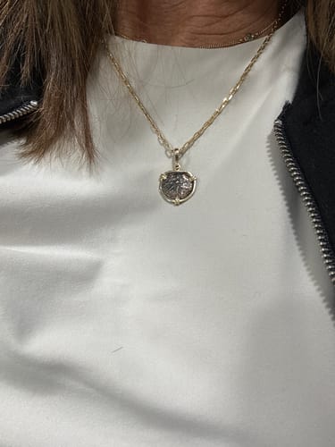Customer photo review of Ancient Widows Mites - Coin of the Bible - Circa (103-76) BC - Mounted in 14K gold