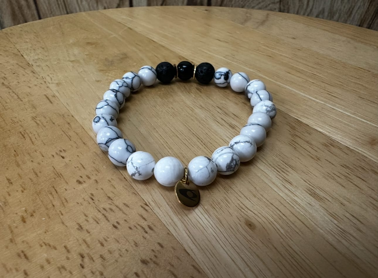 Customer photo review of Energy Balancing Bead Bracelet - Black/White