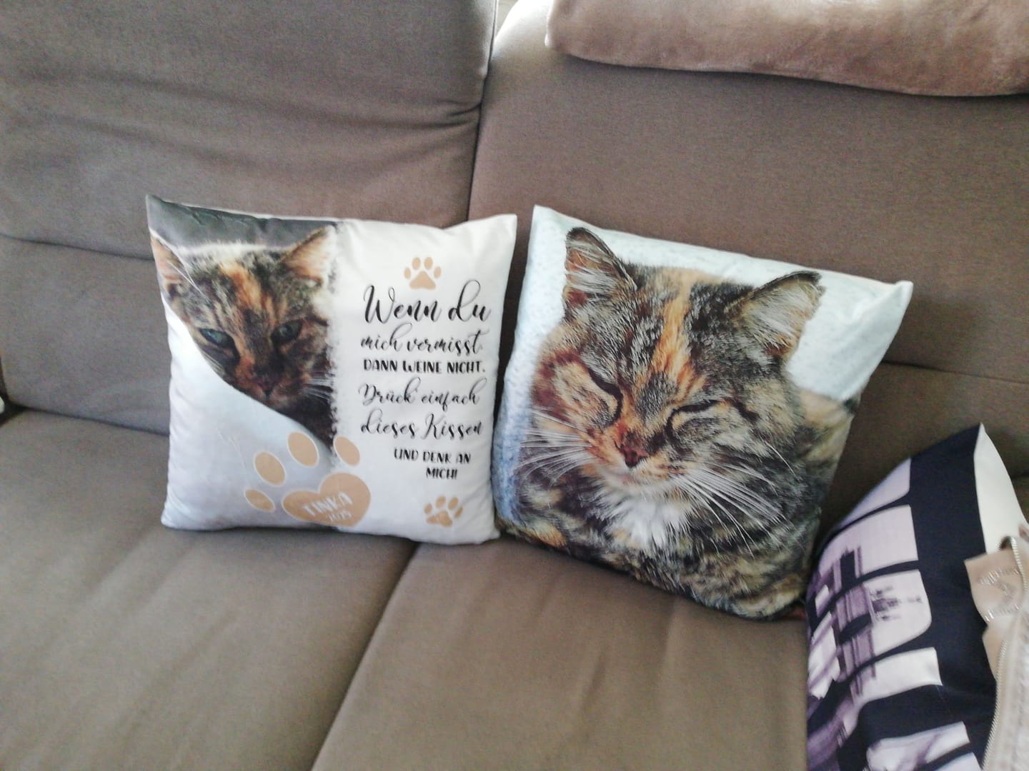 Customer photo review of Wenn du mich vermisst - Individuelles Kissen