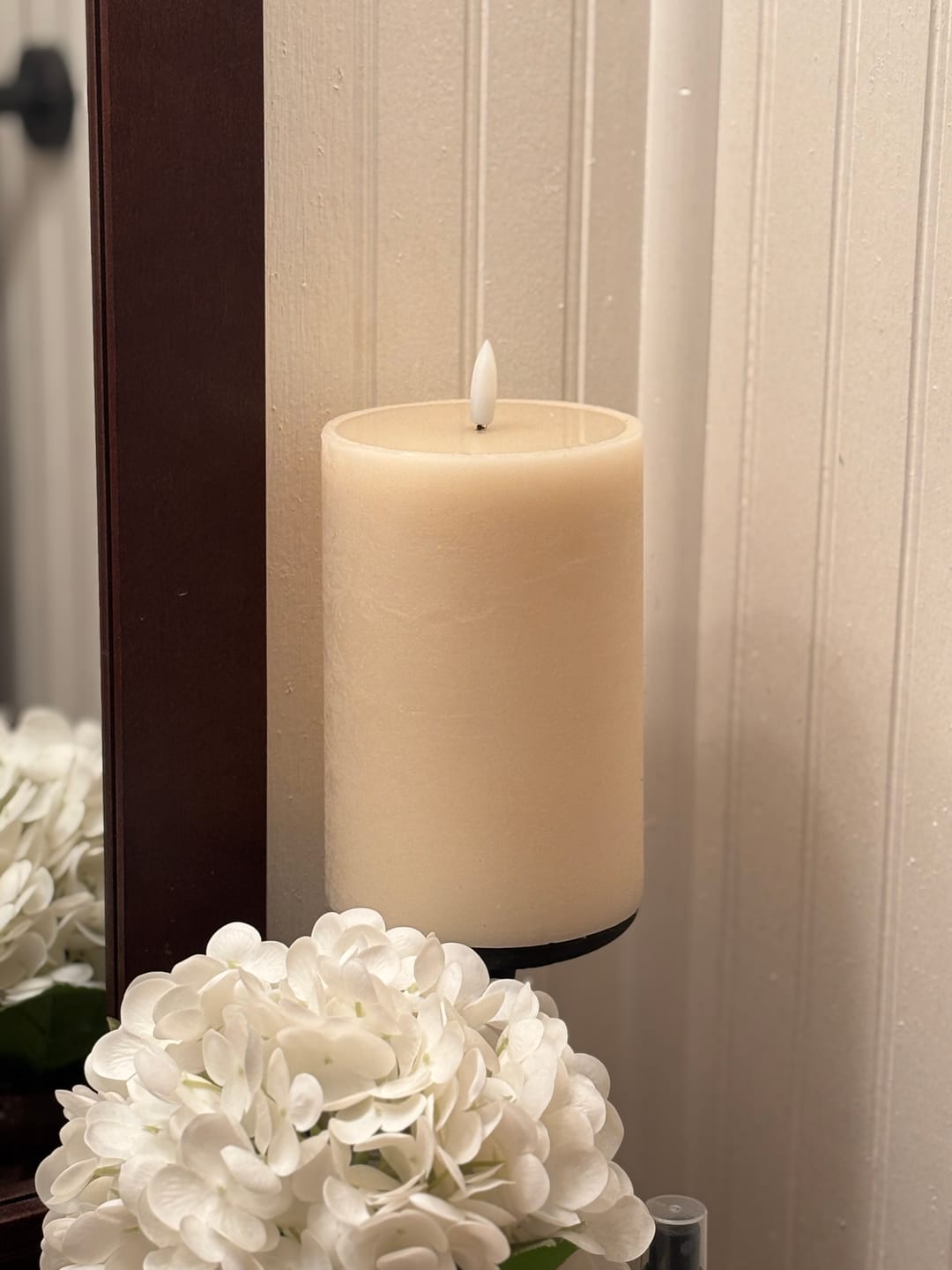 Customer photo review of Textured Ivory Melting Effect Flameless Candle