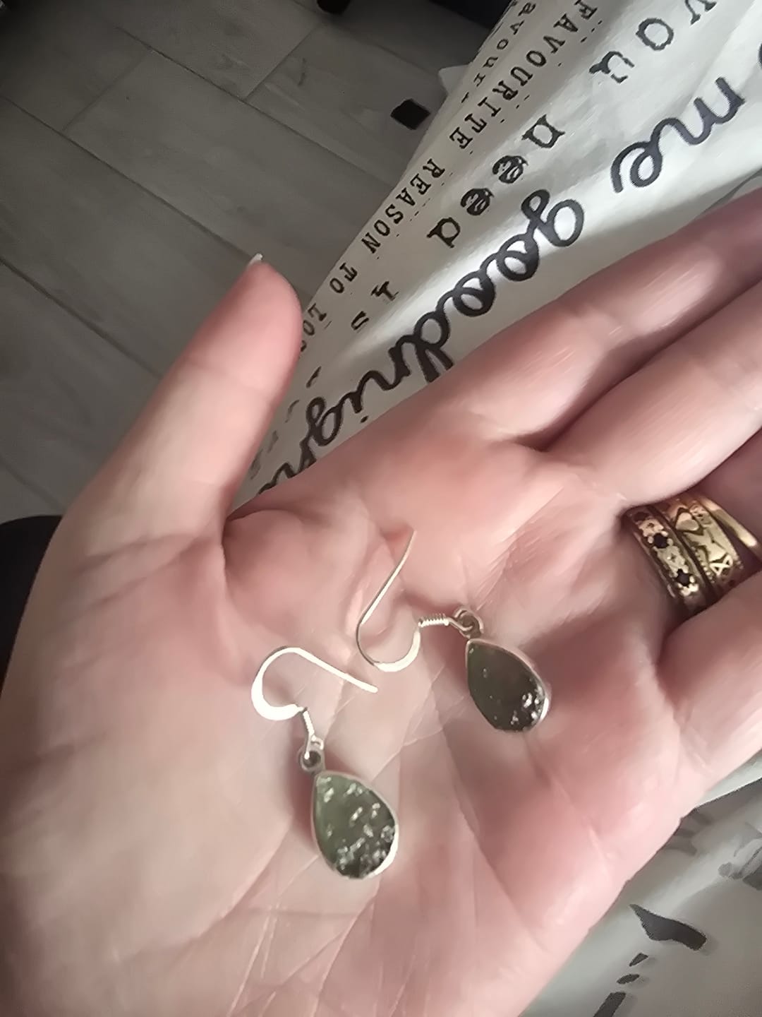 Customer photo review of Moldavite - Earrings