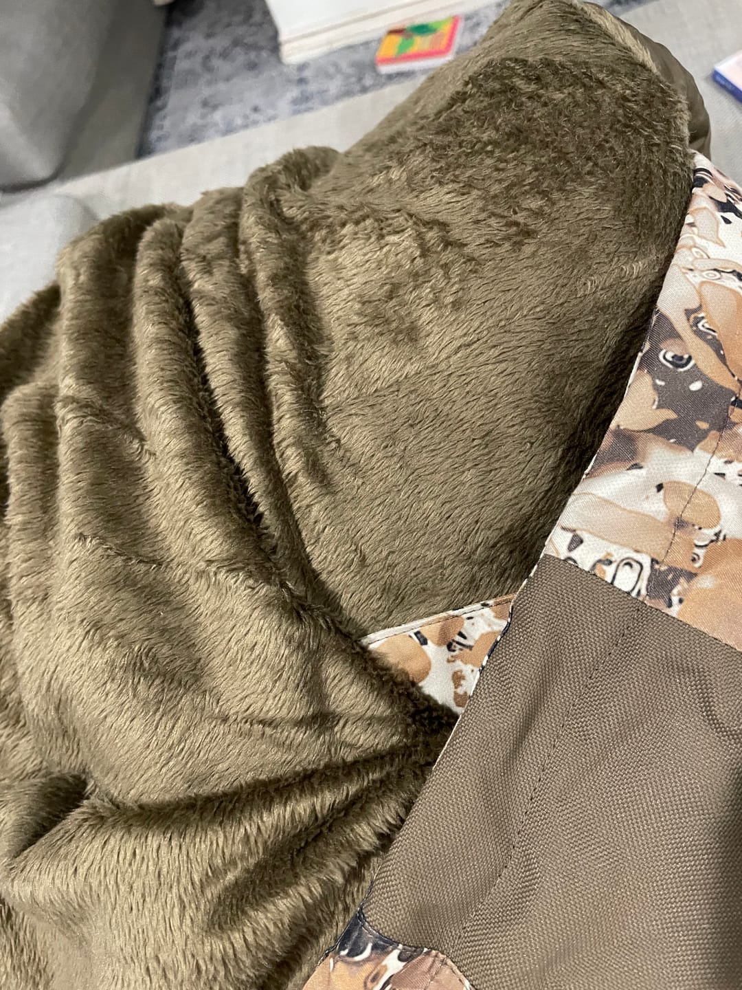 Customer photo review of TIDEWE Men’s Heated Duck Hunting Jacket with Fleece Lining, Waterproof 1/2 Zip Jacket for Hunting (Veil Avayde Camo, Size S-XXXL)