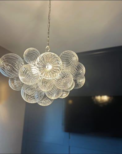 Customer photo review of Modern Decorative Swirled Glass Cluster Bubble Chandelier