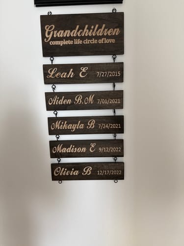 Customer photo review of Custom Name Slat (Engraved) - Add On For Existing Sign
