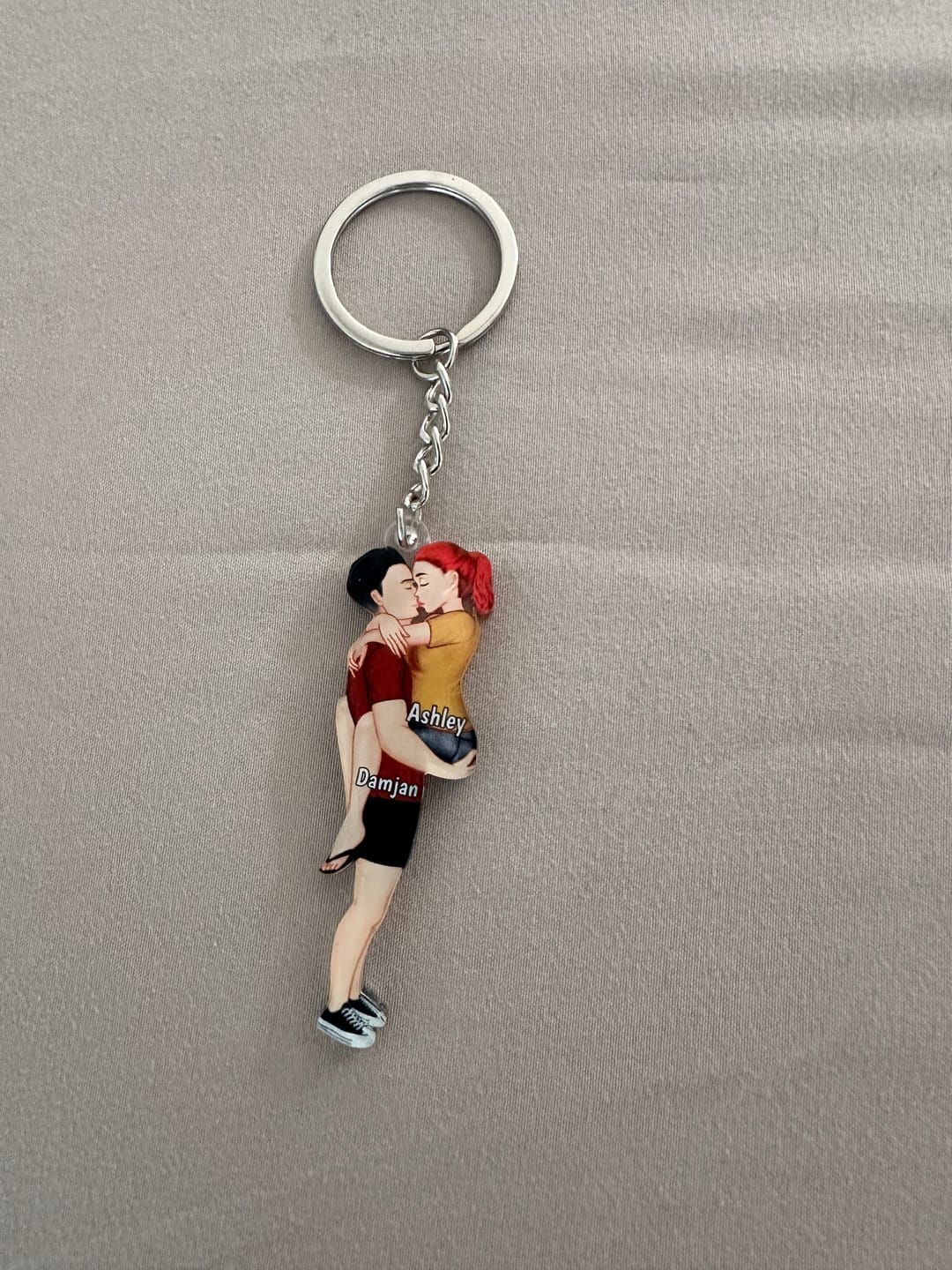 Customer photo review of Personalized Keychain, Couple Portrait, Firefighter, Nurse, Police Officer, Teacher, Gifts by Occupation