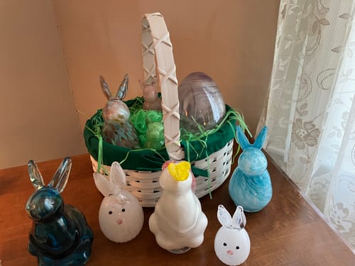 Customer photo review of Glass Egg Head Bunny
