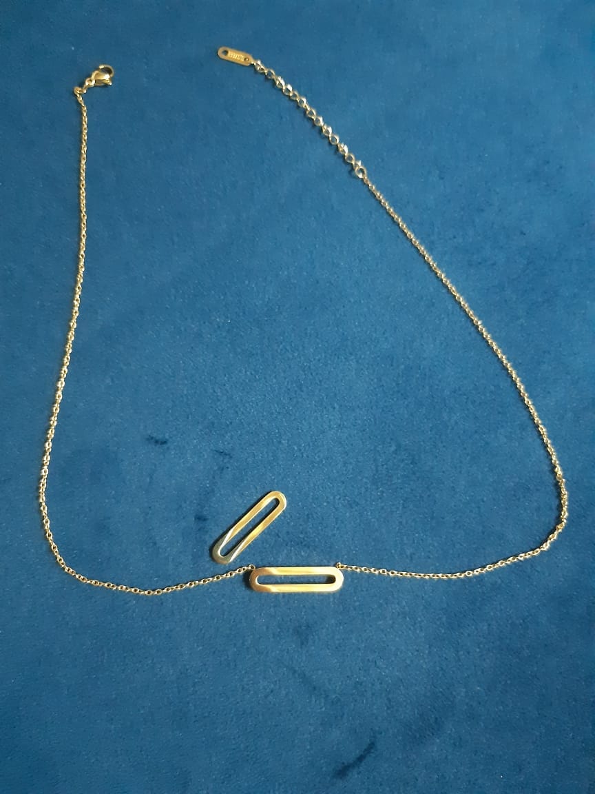 Customer photo review of Stones Bar Necklace