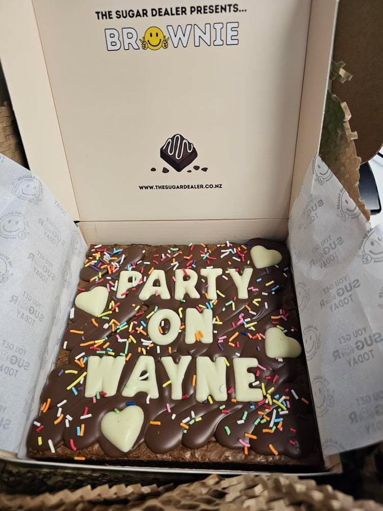 Customer photo review of Custom message heart brownie