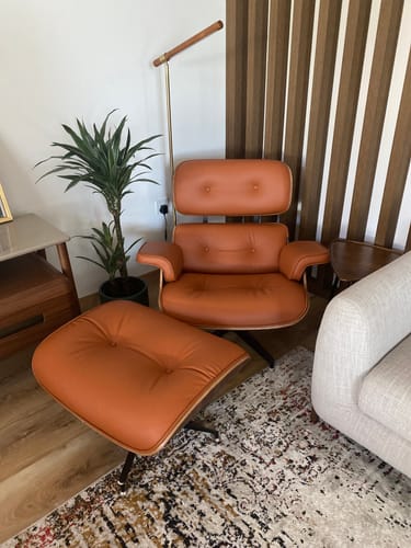 Customer photo review of Lounge Chair And Ottoman Tall CARAMEL/BLACK Bp8026-Black/legs