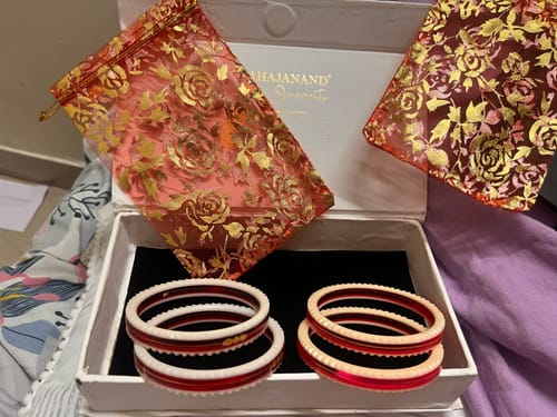 Customer photo review of "Pink Crimson : Elegance Gold Bangle"