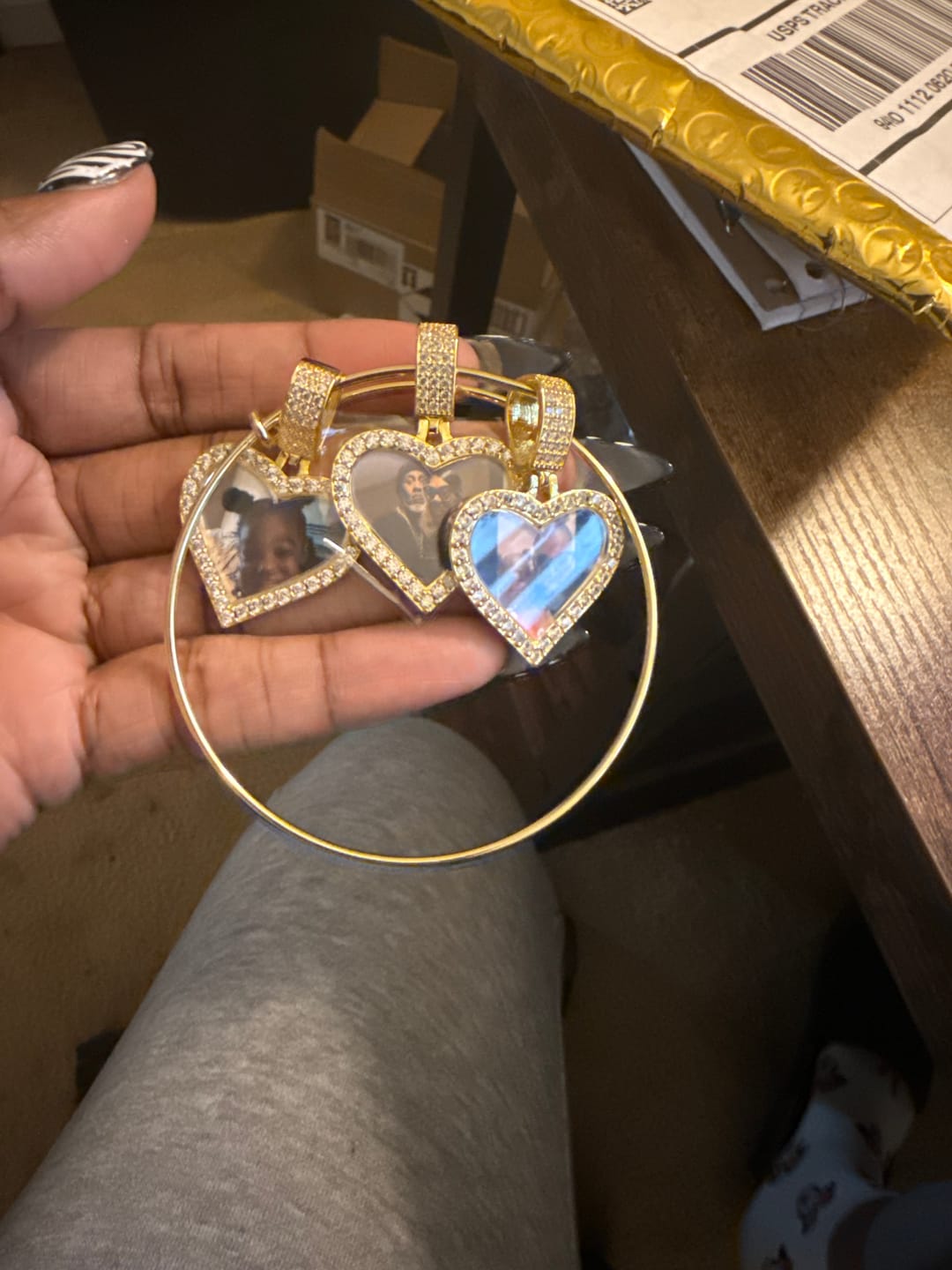 Customer photo review of Hearts Photo Bangle Bracelet