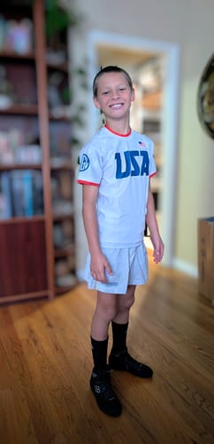 Customer photo review of USA National Team V2 White BJJ - Short Sleeve Rashguard Brazilian Jiu Jitsu
