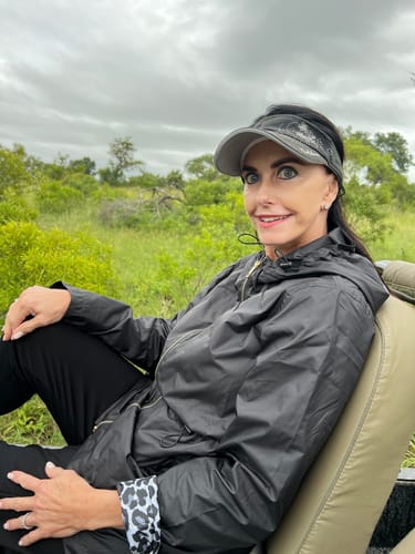 Customer photo review of Black Snow Leopard Raincoat