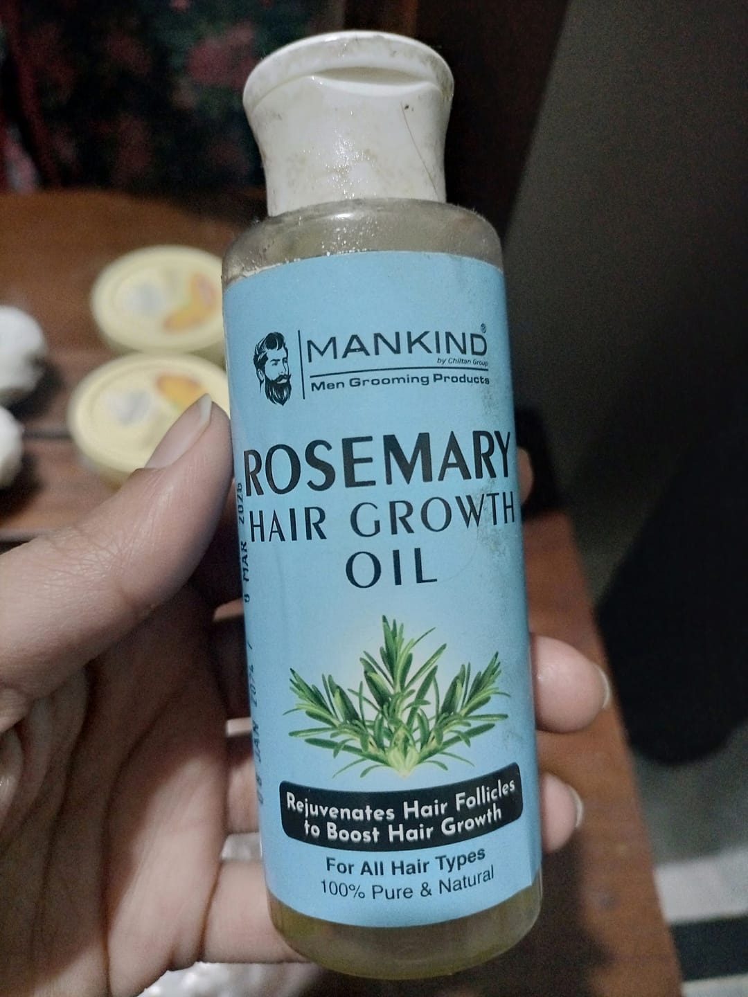Customer photo review of Rosemary Hair Growth Oil - Rejuvenates Hair Follicles to Boost Hair Growth, Detangles Hair & Repair Damaged Hair
