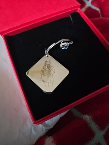Customer photo review of Soulmate Custom Engraved Photo Keychain
