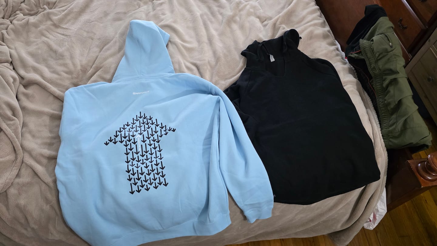 Customer photo review of Ladies Black-out Hoodie