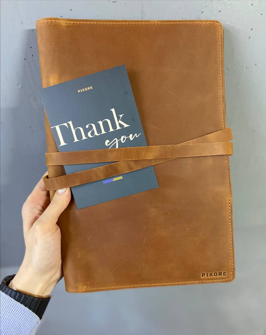Customer photo review of Leather Custom Sketchbook