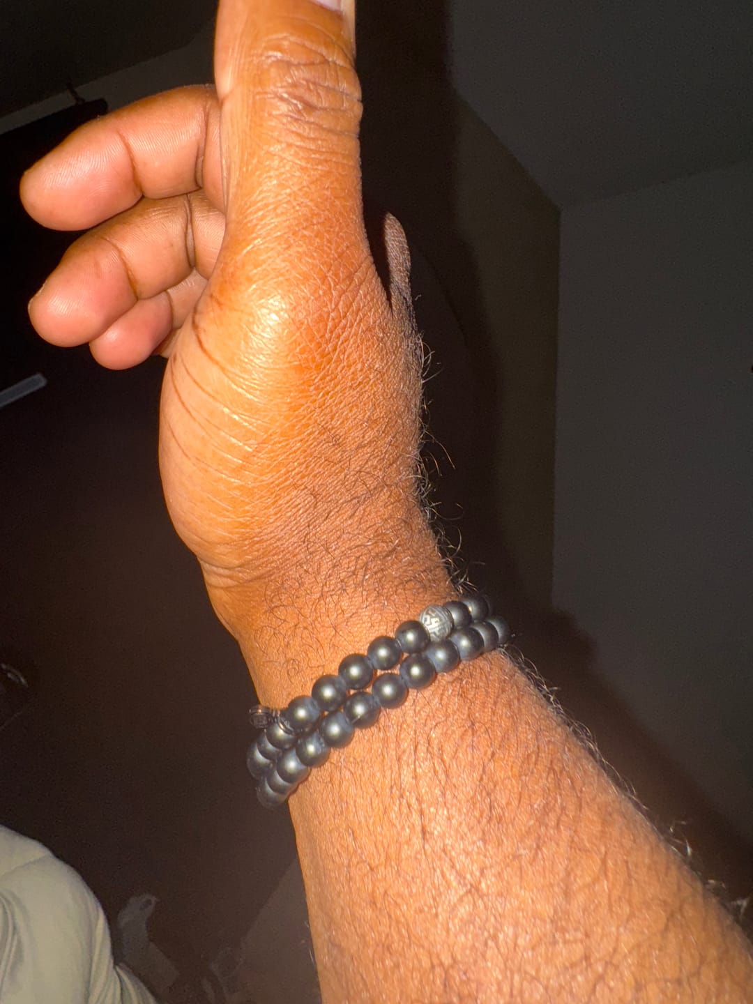 Customer photo review of Matte Black Bead Bracelet | 6MM