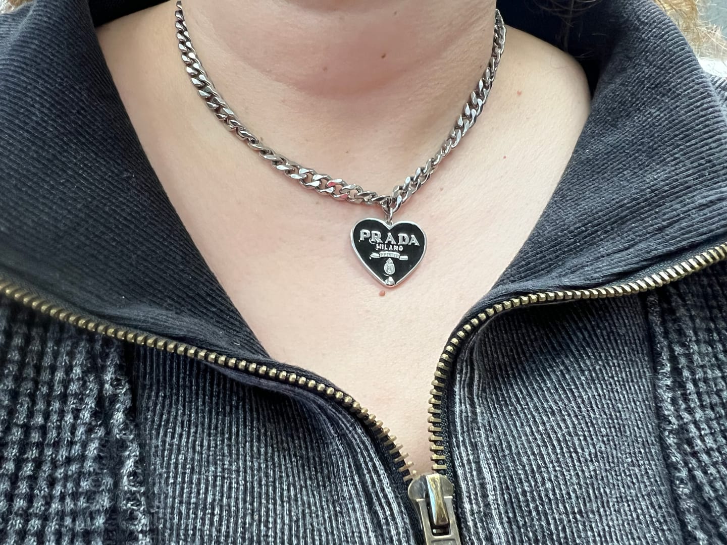 Customer photo review of Luxe Black Heart Necklace