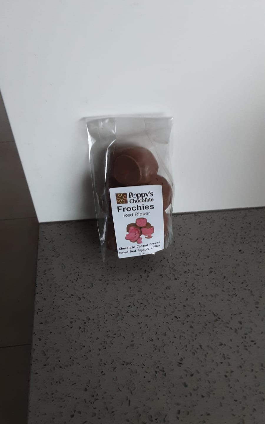 Customer photo review of Frochies Red Ripper chocolate coated freeze dried lollies