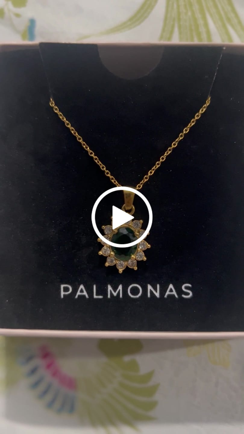 Customer video review of Green Sapphire and Diamond Halo Pendant