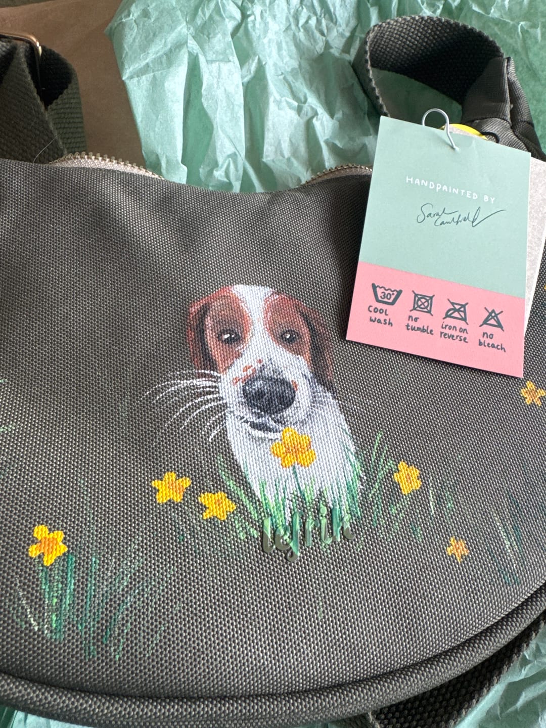 Customer photo review of Custom Hand Painted Pet Portrait Bag UK only