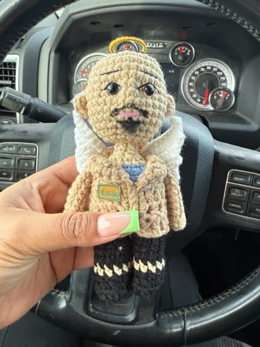 Customer photo review of Dolly® Personalized Crochet Doll with Photo Card