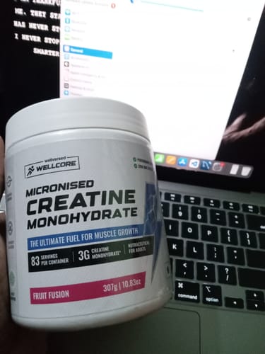 Customer photo review of Wellcore - Pure Micronised Creatine Monohydrate (307g, 83 Servings) Fruit Fusion