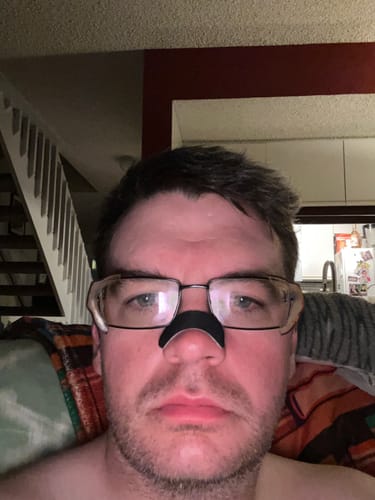 Justin D. wearing a Hostage Nose Strip