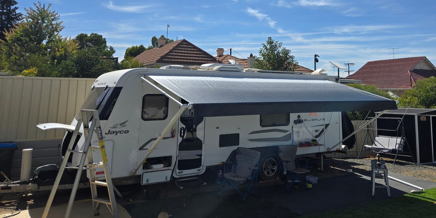Customer photo review of Awning Replacement Vinyl - Black WA1001 Black Flap