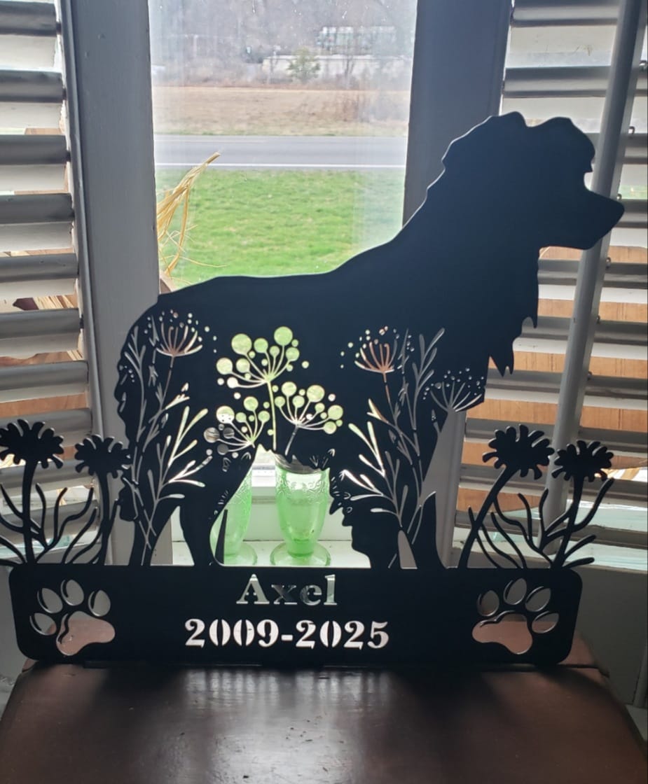 Customer photo review of Personalized Pet Memorial Metal Sign