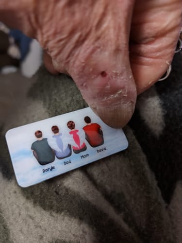 Customer photo review of Always With You Grandma Grandpa Dad Mom Kids Dogs Cats Family Memorial - Personalized Acrylic Keychain - Sympathy Gift, Remembrance Gift