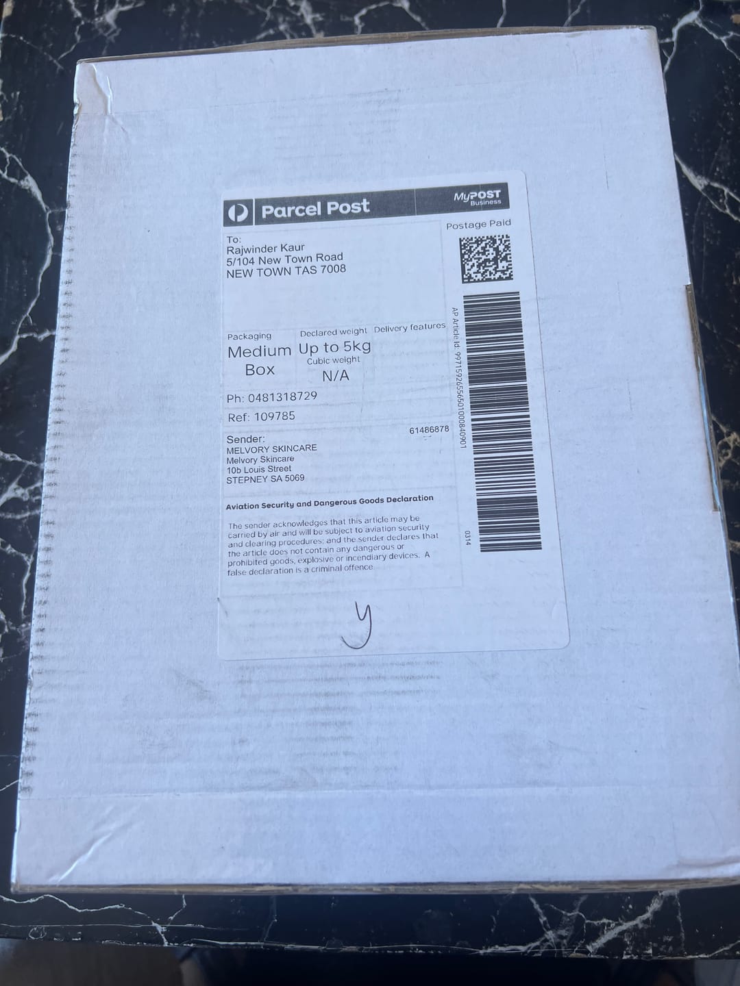 Customer photo review of Parcel Protection