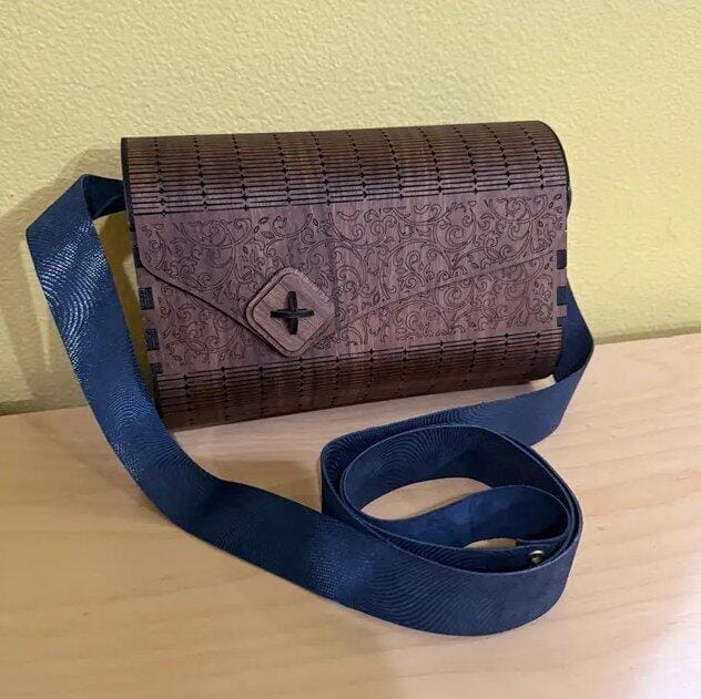 Customer photo review of Wooden clutch handbag purse laser cut svg file