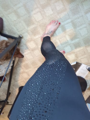 Customer photo review of LUXEIT DIAMOND™ Carbonado Black High-Waisted Mesh Leggings