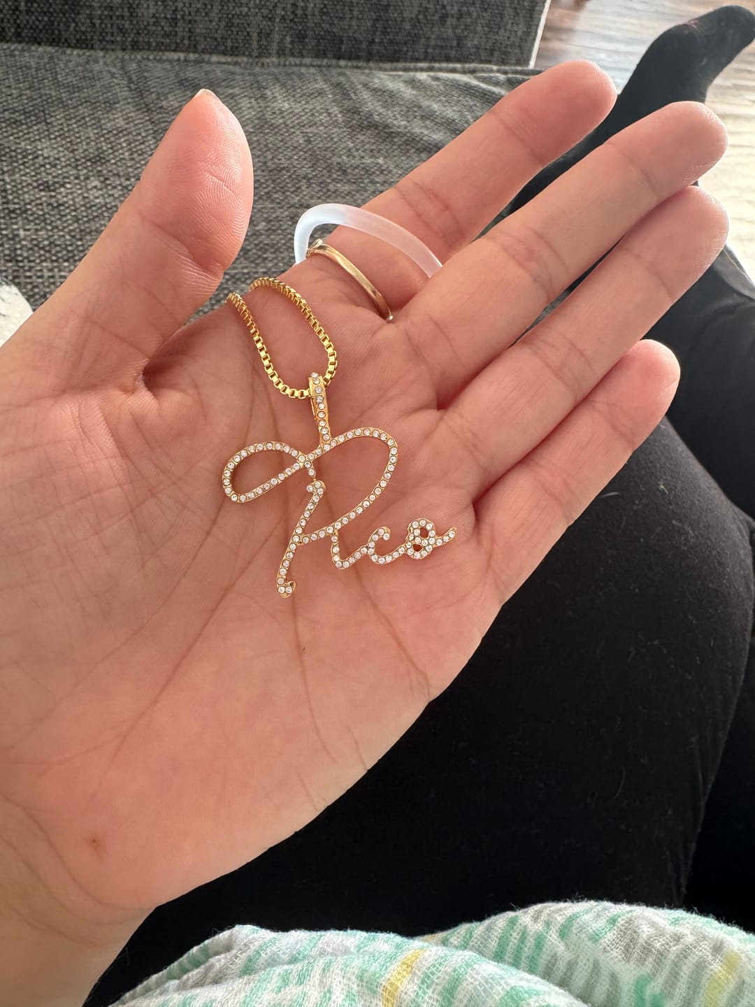Customer photo review of Luxe Crystal Custom Pendant Necklace